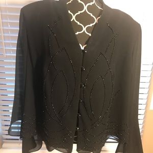 Black Jacket with beaded detailing.